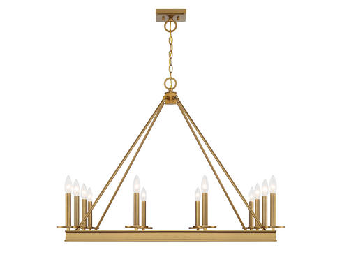 Boylston 12-Light Chandelier in Warm Brass