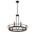 Icarus 6-Light Chandelier in Burnished Brass with Walnut