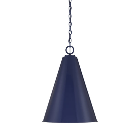 1-Light Pendant in Navy Blue