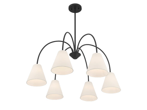 6-Light Chandelier in Matte Black