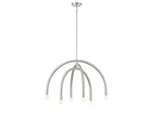 6-Light Chandelier in Matte Black