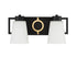 Russo 2-Light Bathroom Vanity Light in Matte Black with Warm Brass Accents