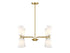 8-Light Chandelier in Natural Brass