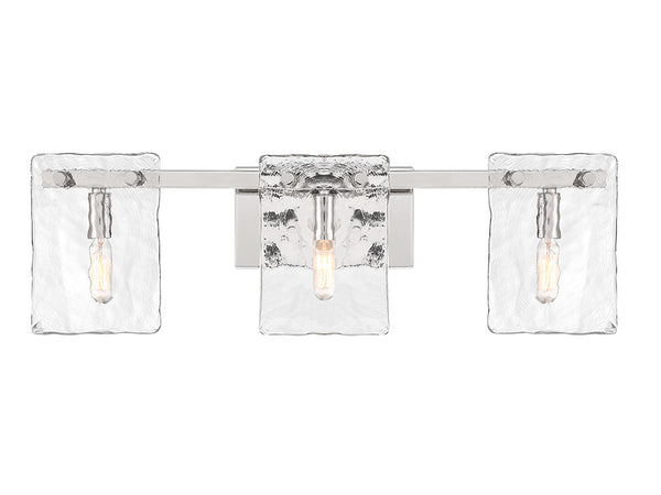 Genry 3-Light Bathroom Vanity Light in Polished Nickel