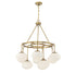 9-Light Chandelier in Natural Brass