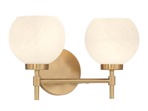 Hannah 2-Light Bathroom Vanity Light in Matte Black