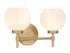 Hannah 2-Light Bathroom Vanity Light in Matte Black
