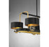 Chambord 6-Light Linear Chandelier in Vintage Black with Warm Brass Accents