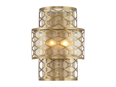 Mannheim 2-Light Wall Sconce in Warm Brass
