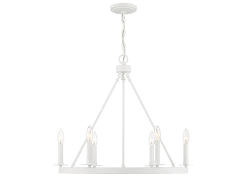 6-Light Chandelier in Matte Black