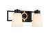 Russo 2-Light Bathroom Vanity Light in Matte Black with Warm Brass Accents