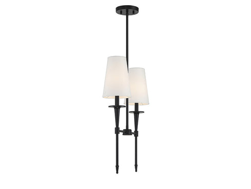 Trundle 2-Light Linear Chandelier in Warm Brass