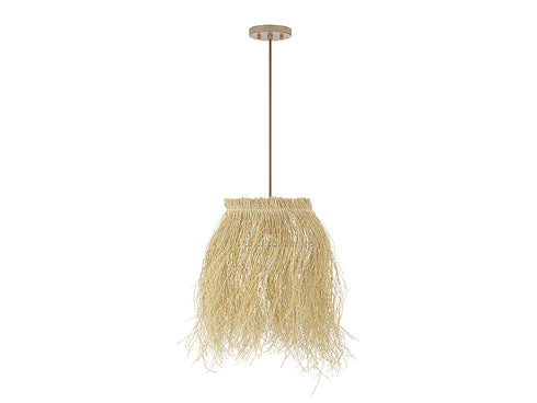1-Light Pendant in Natural Rattan