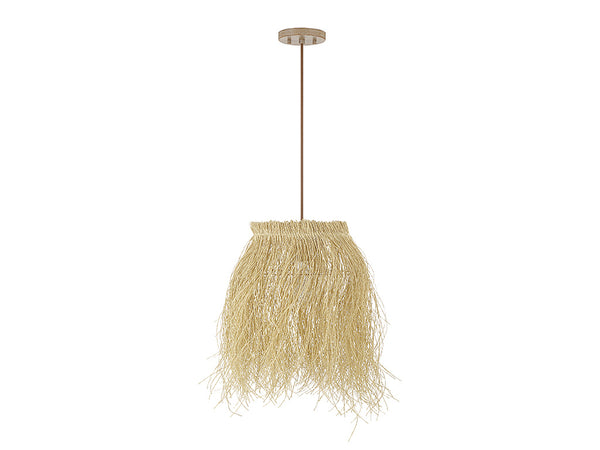 1-Light Pendant in Natural Rattan