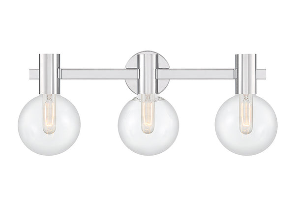 Wright 3-Light Bathroom Vanity Light in Chrome