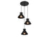 3-Light Multi-Point Chandelier in Natural Brass