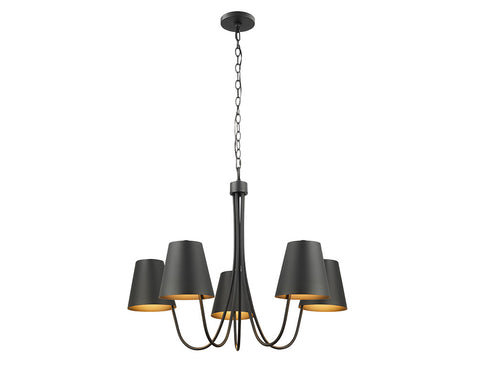 5-Light Chandelier in Matte Black