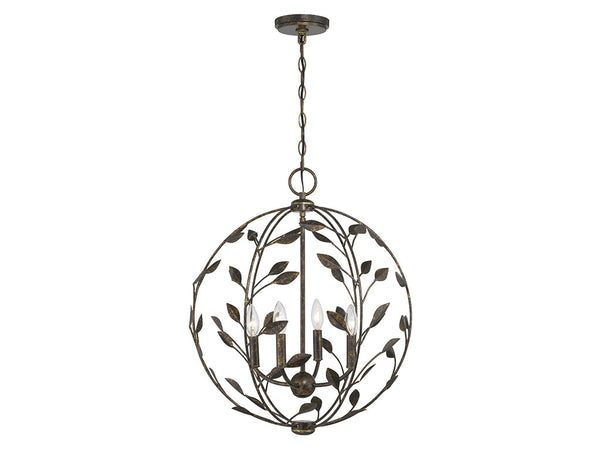Laska 4-Light Pendant in Enchanted Bronze by Breegan Jane
