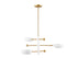 3-Light Chandelier in White and Natural Brass