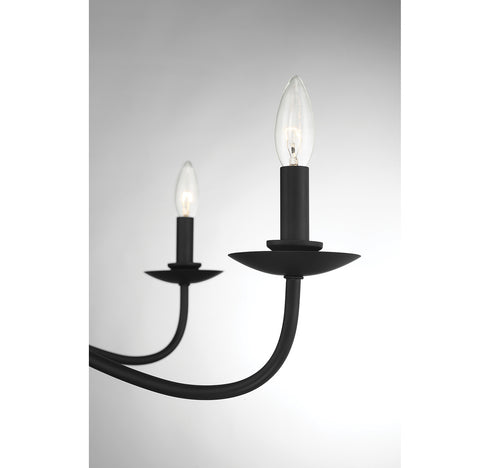 5-Light Chandelier in Matte Black