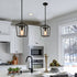 Murcia Black Cage Pendant Light with Mini Glass Cylinder Shade