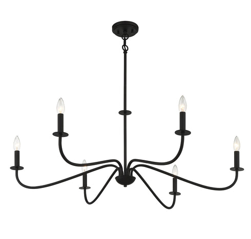 Jasmine 6-Light Chandelier in Matte Black