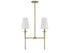 Trundle 2-Light Linear Chandelier in Warm Brass