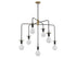 Godfrey 7-Light Chandelier in Matte Black with Warm Brass Accents
