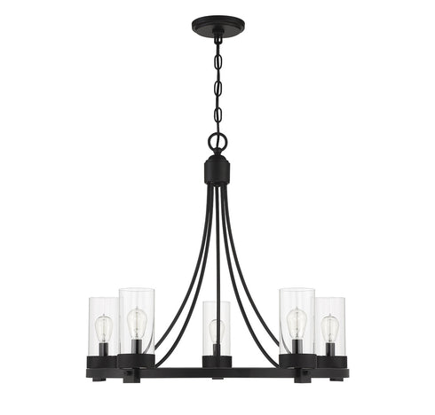 5-Light Chandelier in Matte Black