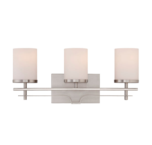 Colton 3-Light Bathroom Vanity Light in Satin Nickel