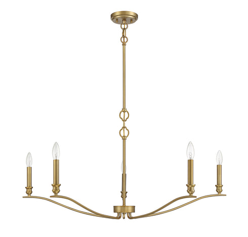 5-Light Chandelier in Polished Nickel