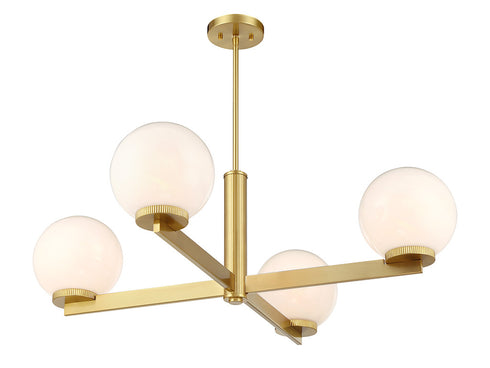 4-Light Chandelier in Matte Black
