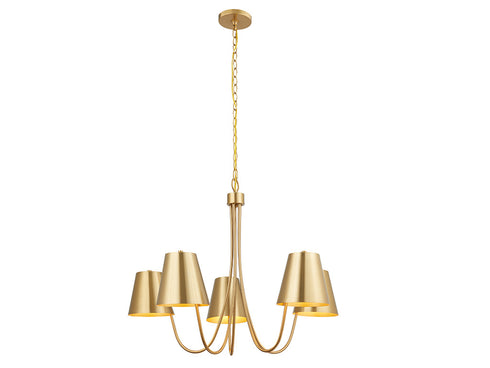 5-Light Chandelier in Matte Black