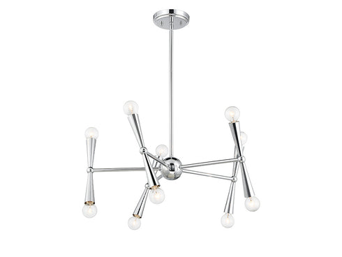 10-Light Chandelier in Chrome