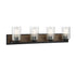 Sheppard 4-Light Bathroom Vanity Light in Satin Nickel with Greywood