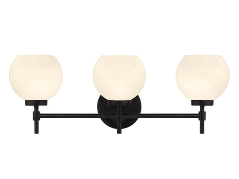 Hannah 3-Light Bathroom Vanity Light in Matte Black