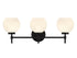 Hannah 3-Light Bathroom Vanity Light in Matte Black