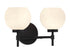 Hannah 2-Light Bathroom Vanity Light in Matte Black