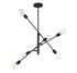6-Light Chandelier in Natural Brass