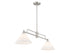 2-Light Linear Chandelier in Natural Brass