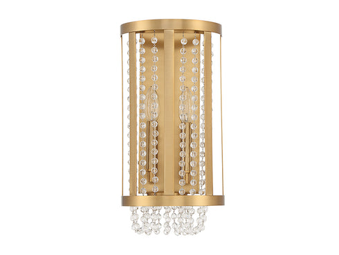 Mancini 2-Light Wall Sconce in Warm Brass