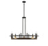 Icarus 10-Light Chandelier in Burnished Brass with Walnut