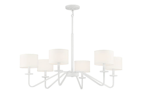 6-Light Chandelier in Matte Black