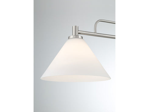 2-Light Linear Chandelier in Natural Brass