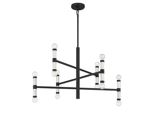 Kingsburg 12-Light Chandelier in Matte Black
