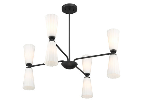 8-Light Chandelier in Natural Brass