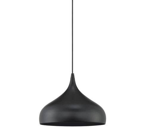 1-Light Plug-In Mini Pendant in Matte Black