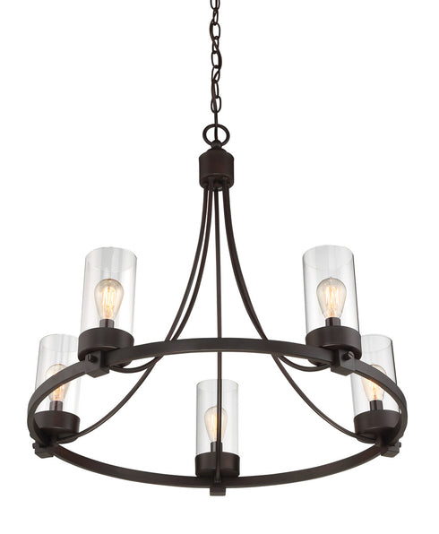 5-Light Chandelier in Matte Black