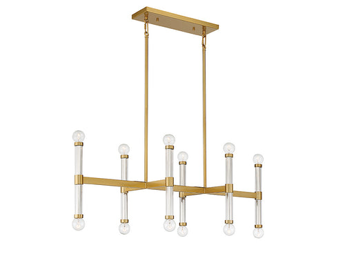 Kingsburg 12-Light Linear Chandelier in Matte Black