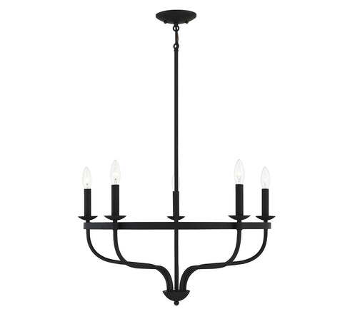 5-Light Chandelier in Matte Black